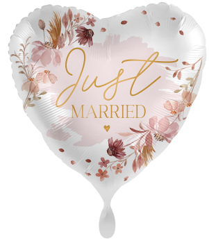 Folienballon - Just married, rosé - ø 43cm